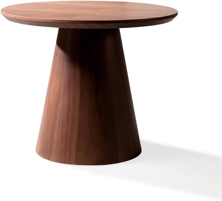 Mushroom-Shaped Solid Wood End Table