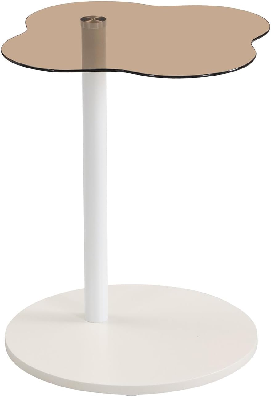 Modern Irregular Glass Coffee Table Set of 2 35.2 Inch