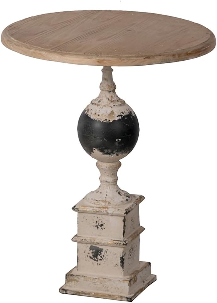 French Country Solid Wood Round Tea Table