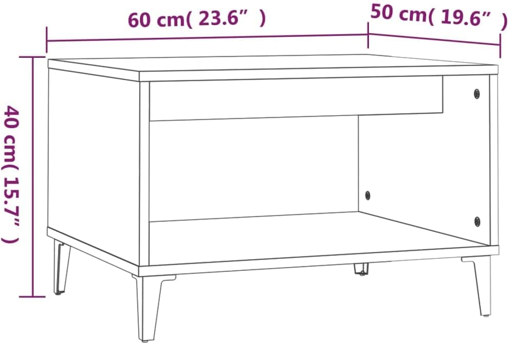 vidaXL Smoked Oak Coffee Table
