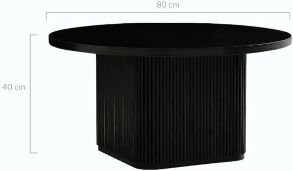 Kate Black Round Column Coffee Table