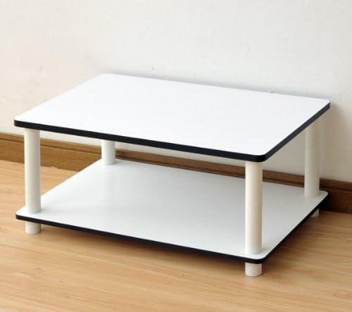 Furinno Turn-N-Tube Just 2-Tier No Tools Coffee Table, White
