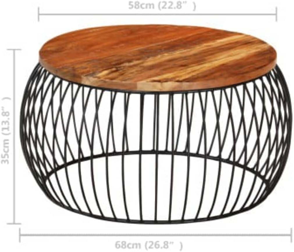 Round Acacia Wood Coffee Table Ø68 cm