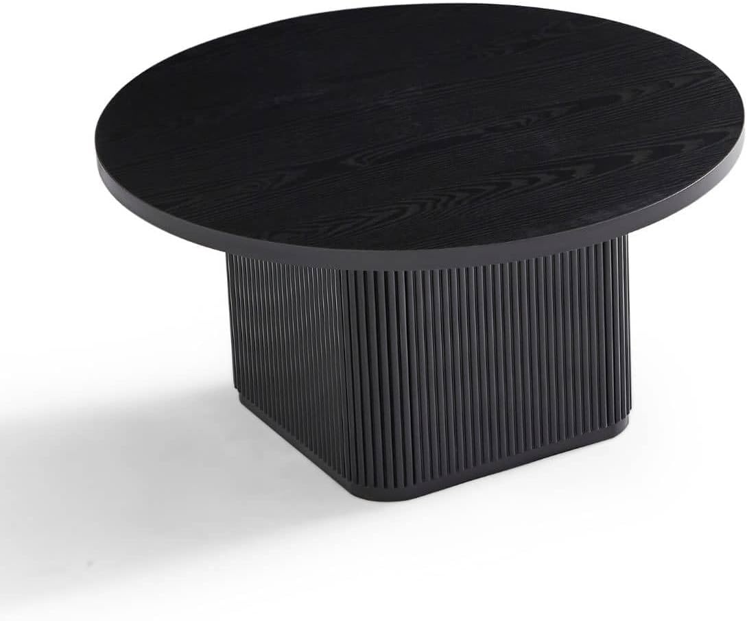 Kate Black Round Column Coffee Table
