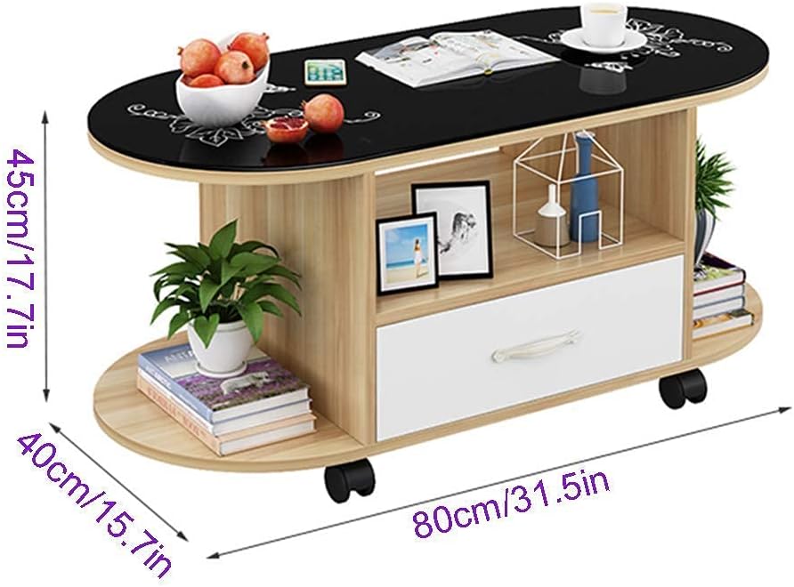 Oval Modern Coffee Table White/Black