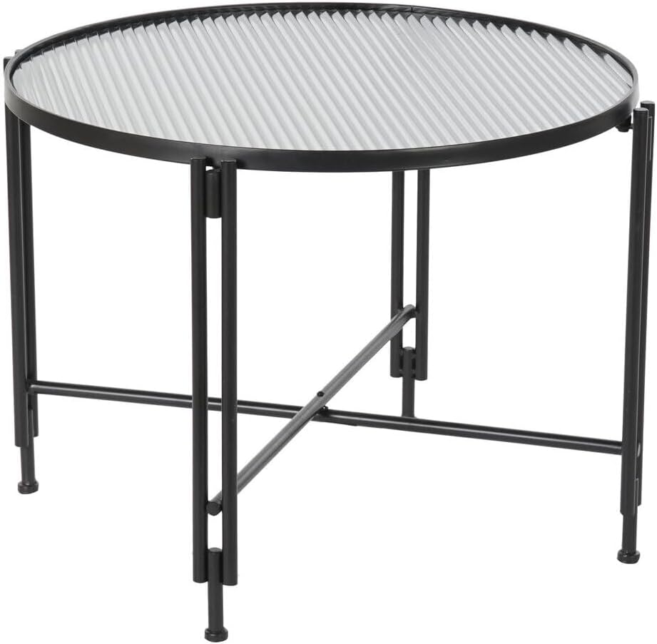 Mesa Centro Metal Crystal 63 x 63 x 46 cm Black