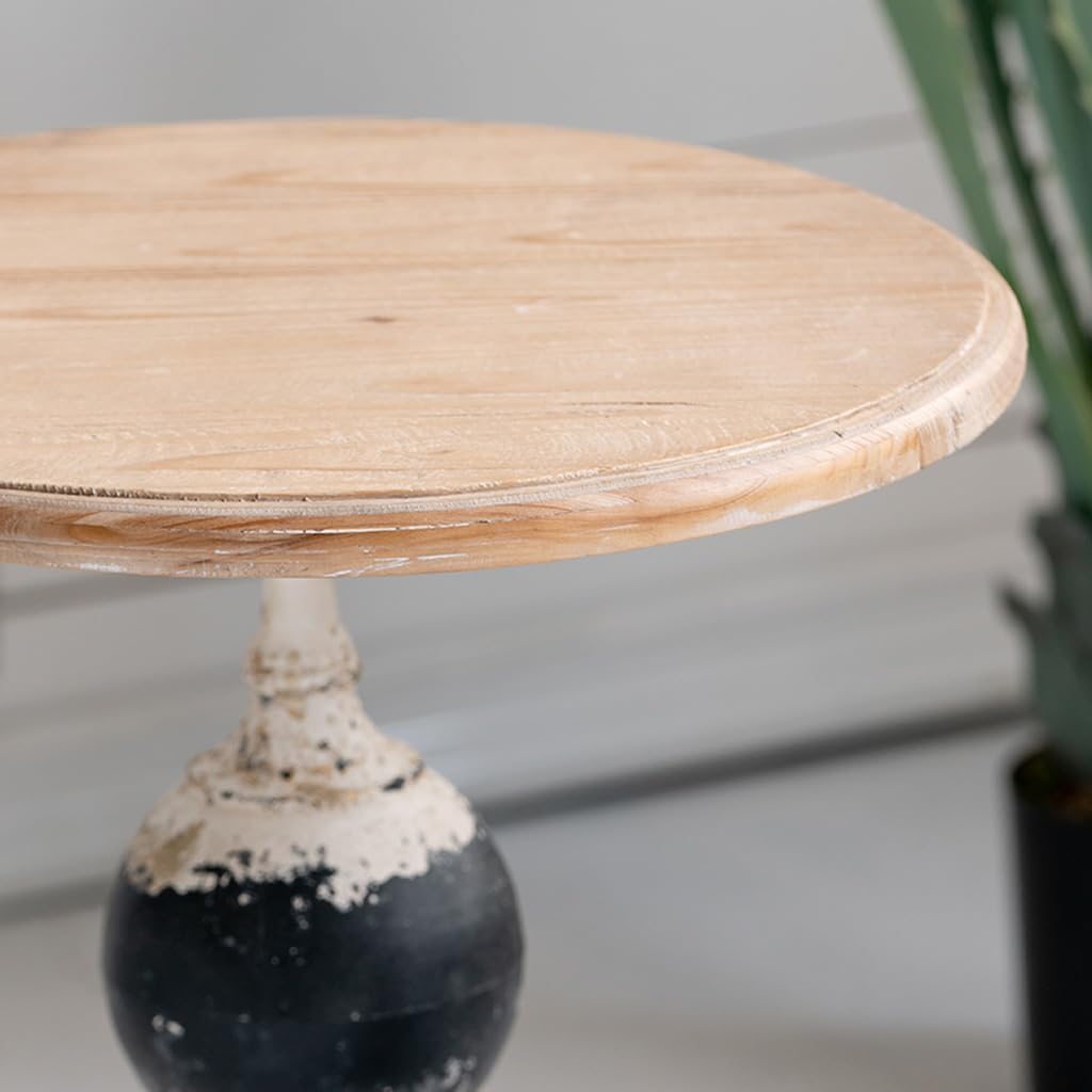 French Country Solid Wood Round Tea Table