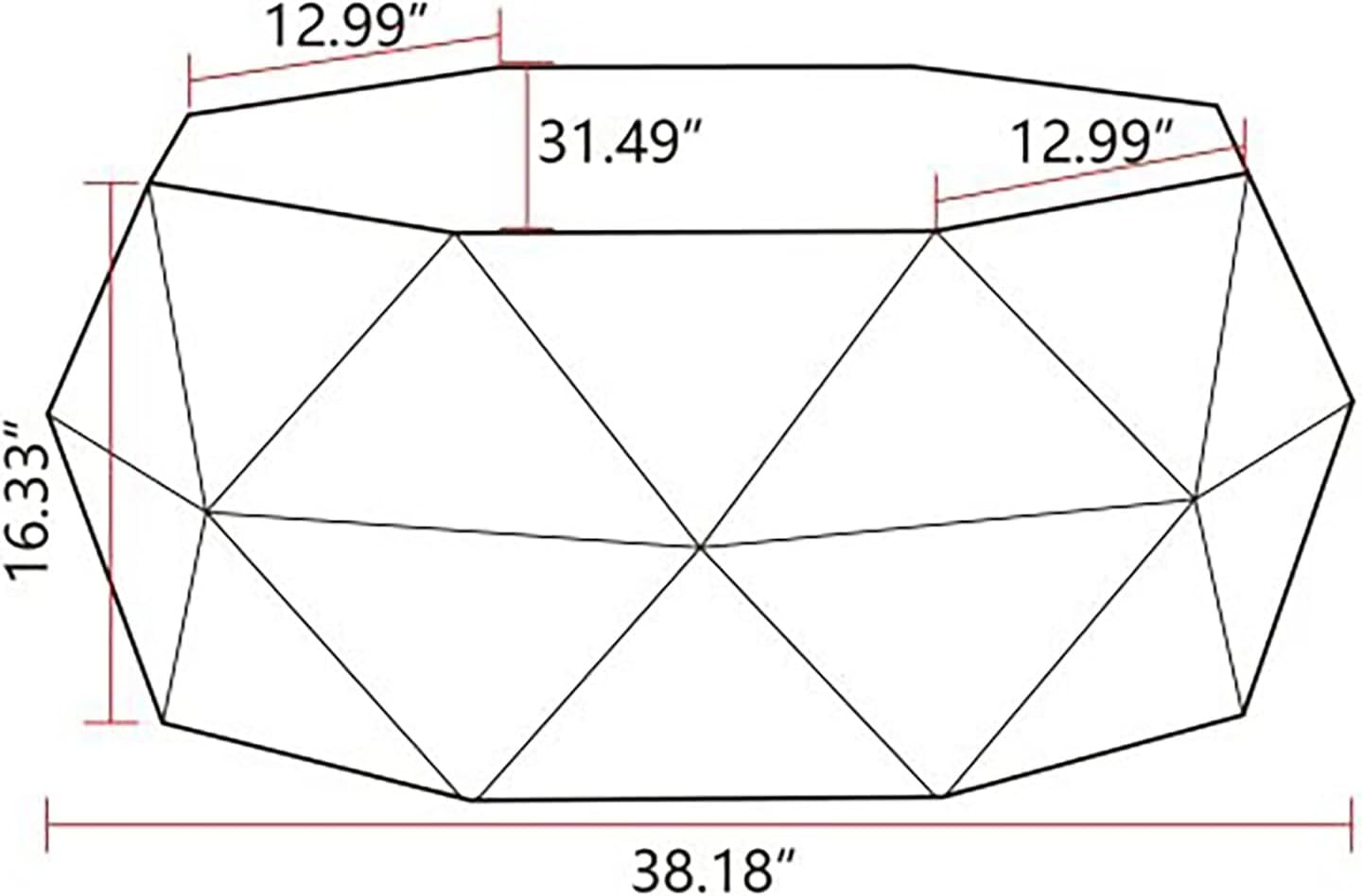 QVK Retro Geometric Coffee Table – Black