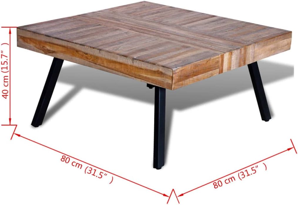 Reclaimed Teak Wood Square Coffee Table
