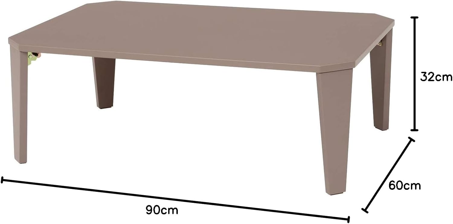 Hagiwara 7550CB Folding Low Table 75 cm Clear Black