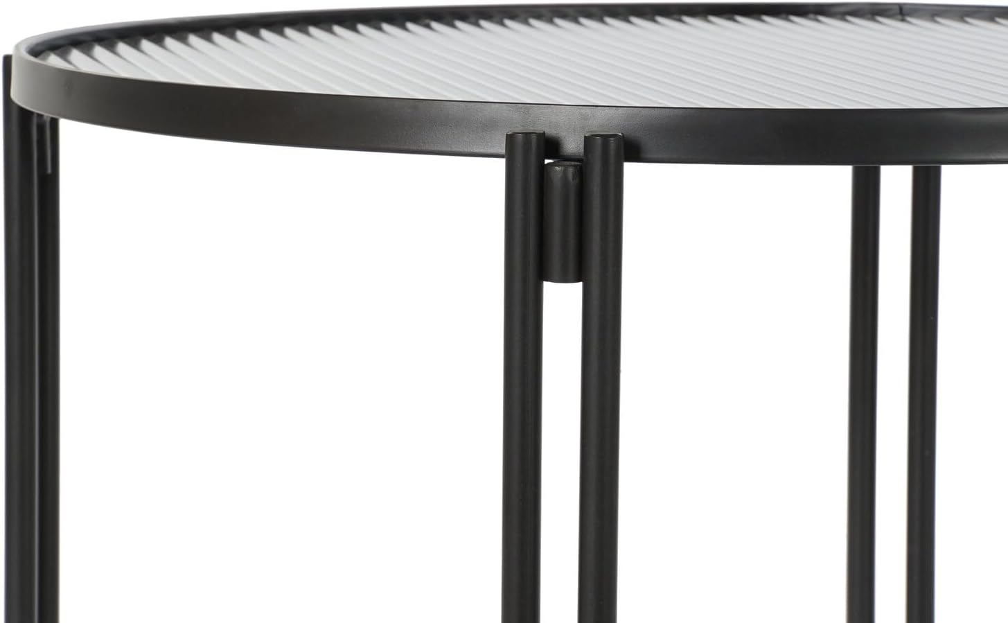 Mesa Centro Metal Crystal 63 x 63 x 46 cm Black