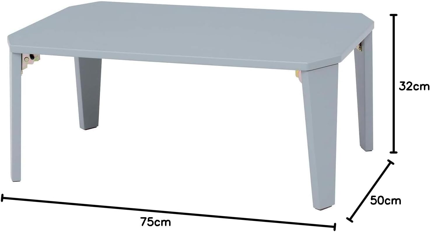 Hagiwara 7550CB Folding Low Table 75 cm Clear Black