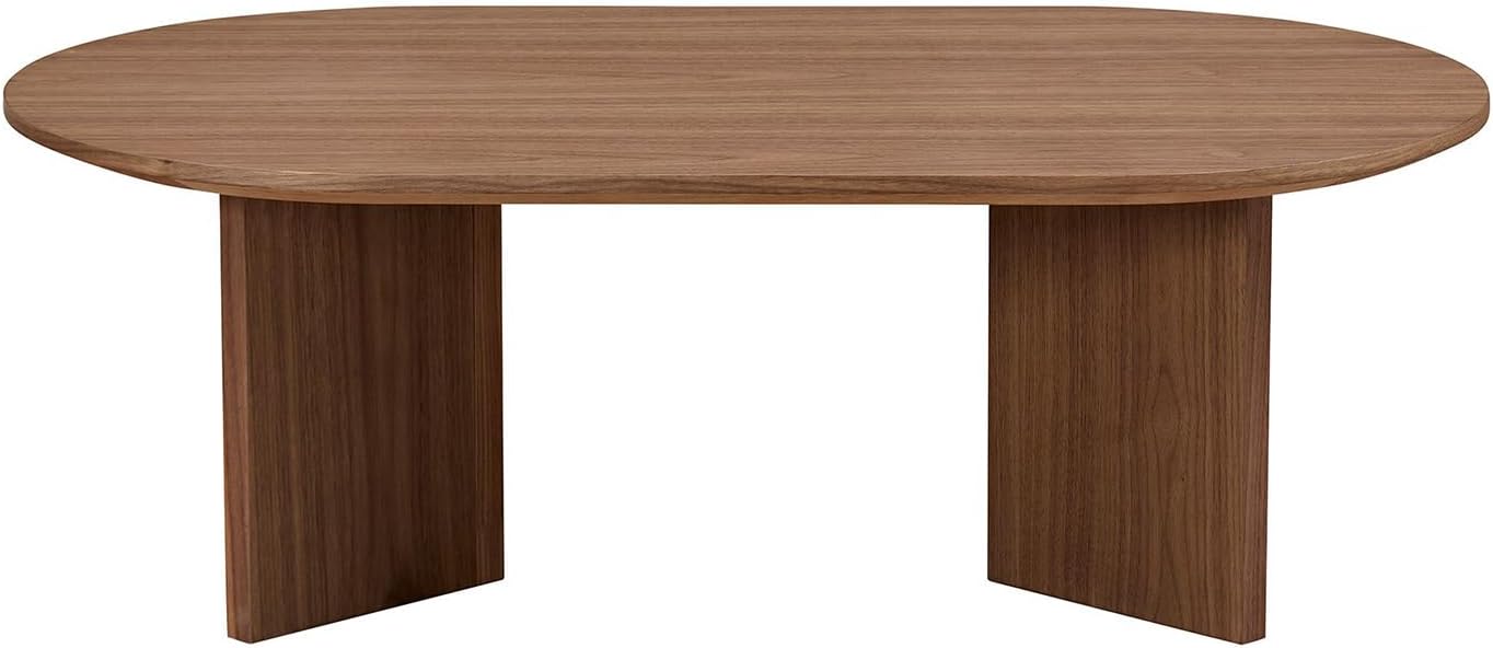 Modern Oval MDF Coffee Table Walnut 100 cm