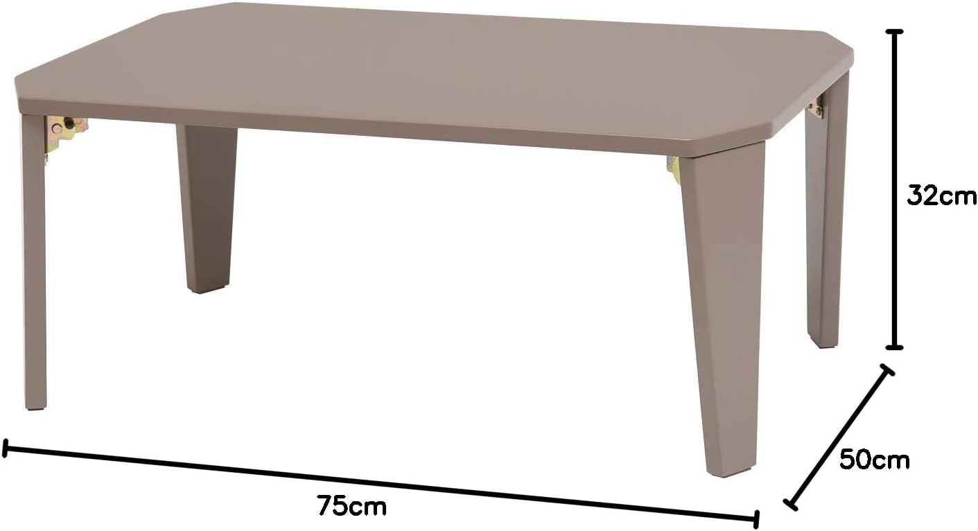 Hagiwara 7550CB Folding Low Table 75 cm Clear Black