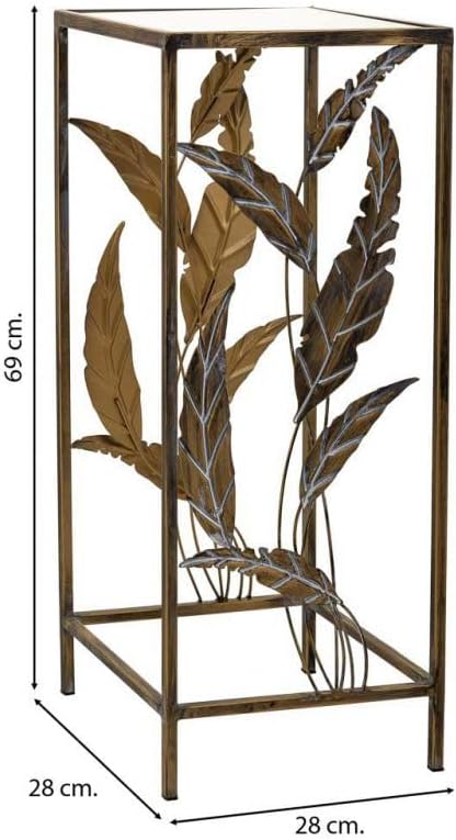 Mesa Esquinera De Metal Dorado