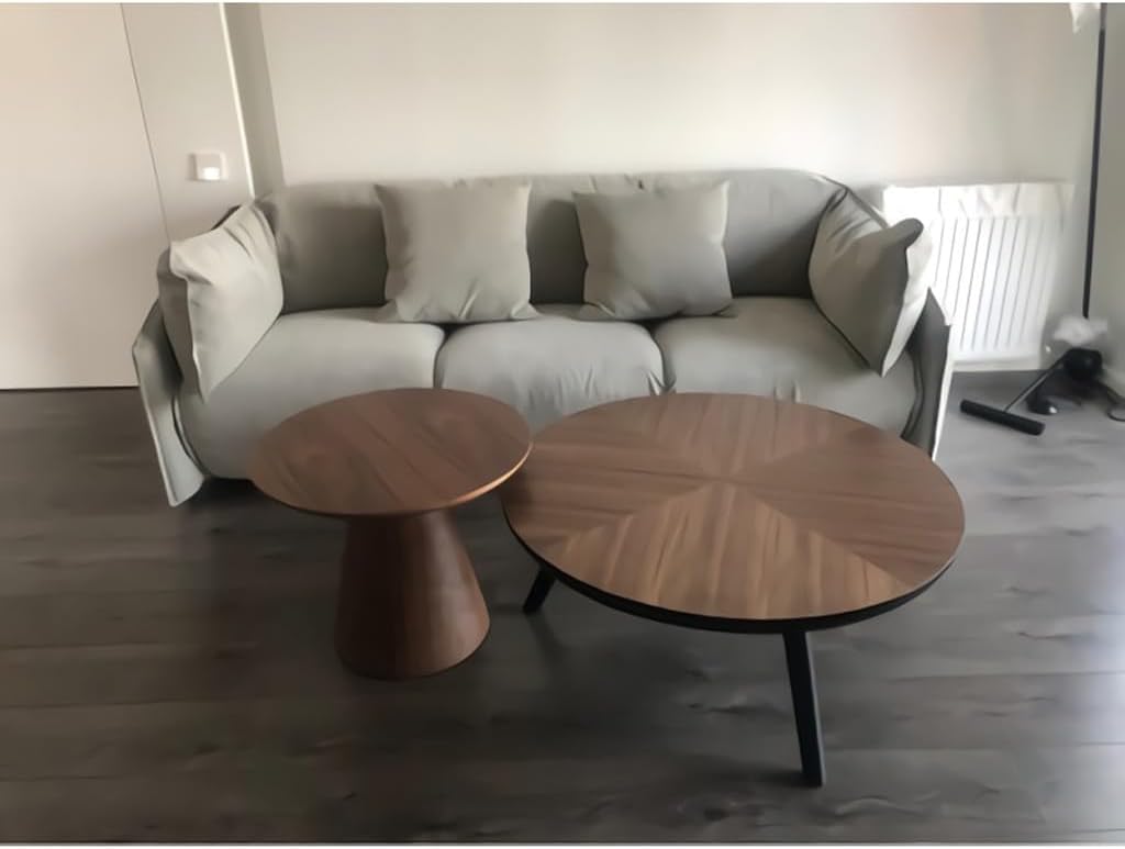 Mushroom-Shaped Solid Wood End Table