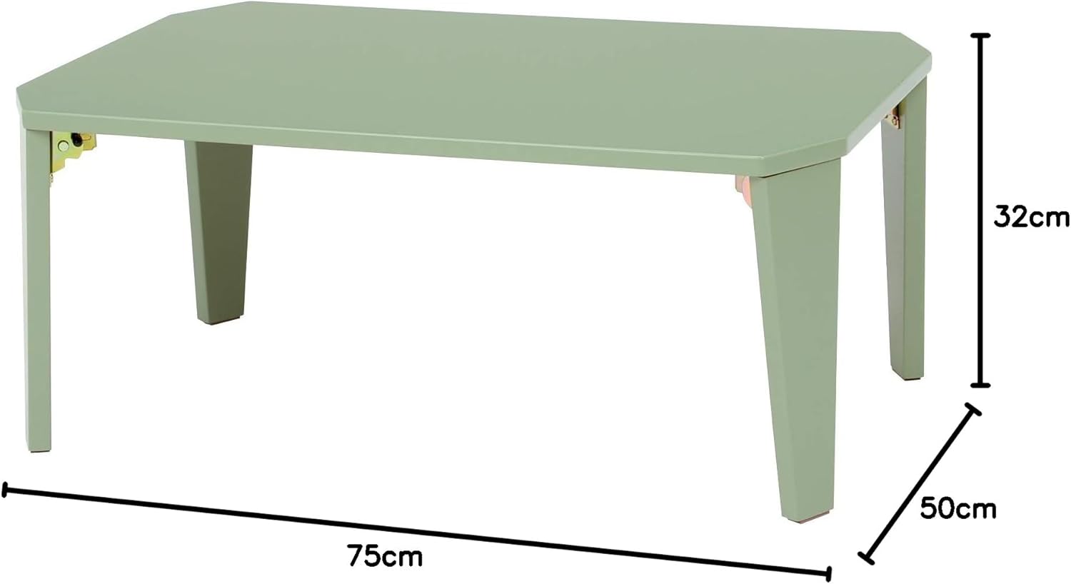 Hagiwara 7550CB Folding Low Table 75 cm Clear Black