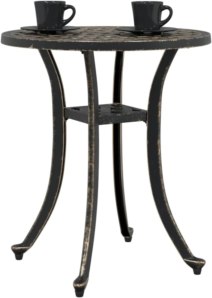 Bronze Aluminum Round Garden Table 48×53 cm