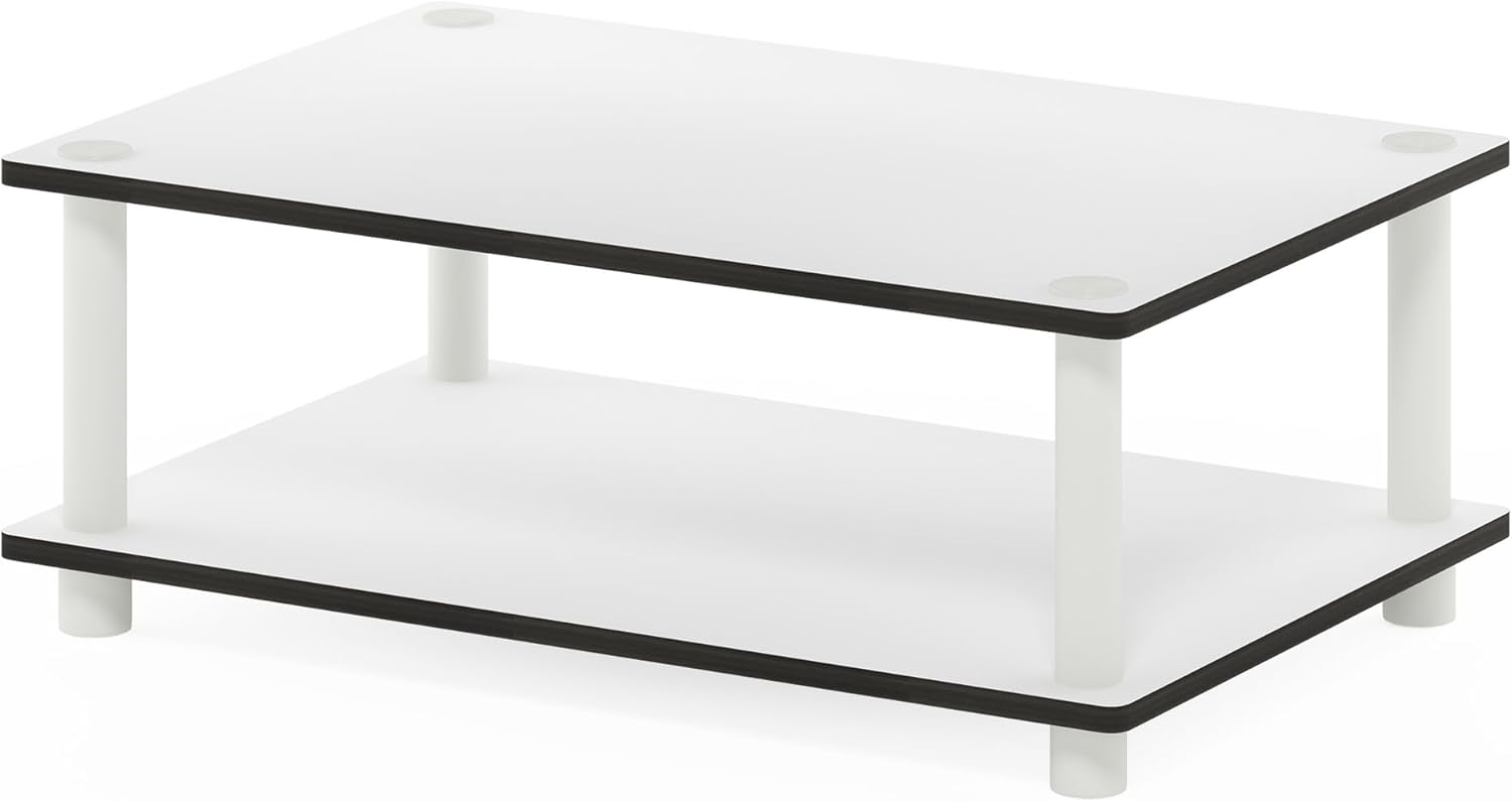 Furinno Turn-N-Tube Just 2-Tier No Tools Coffee Table, White