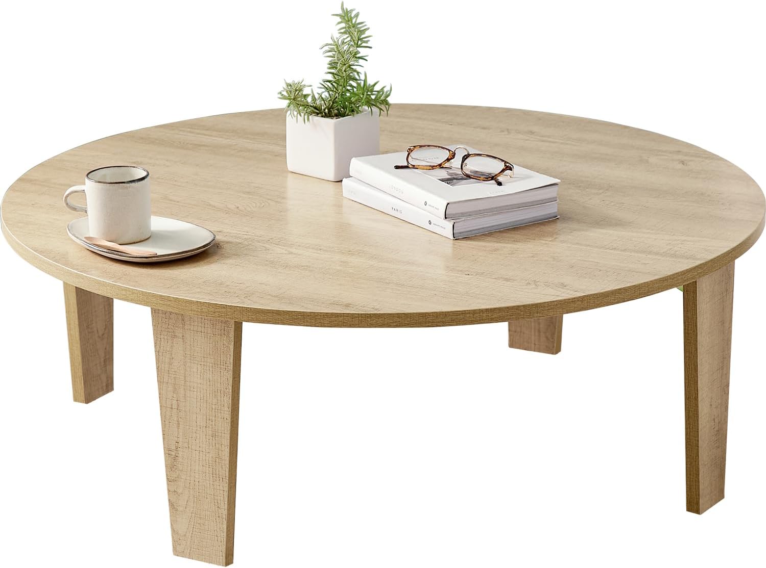 Hagihara Round Foldable Low Table 88×32 cm