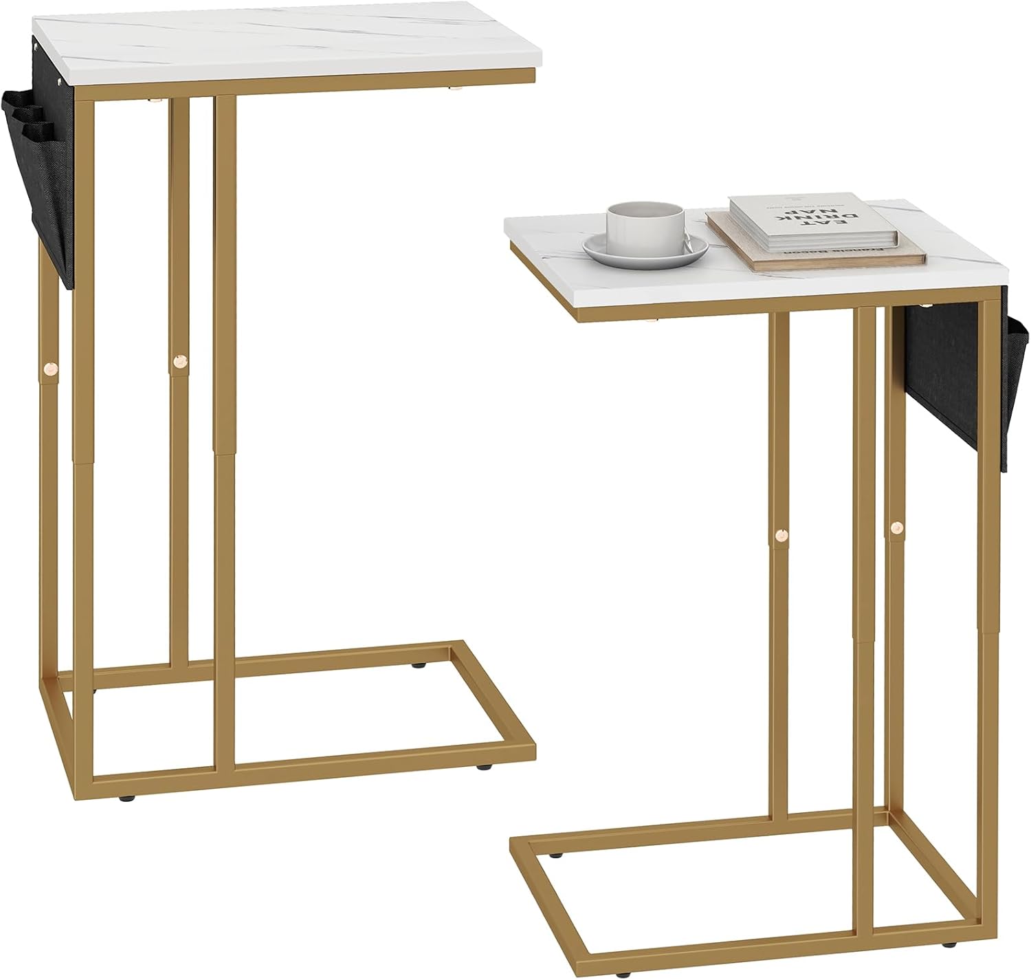 Livofloral C-Shape Side Tables Set 40×30×64 cm