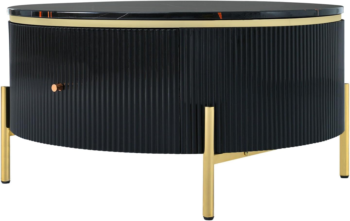 Round Coffee Table with Storage 31.5in