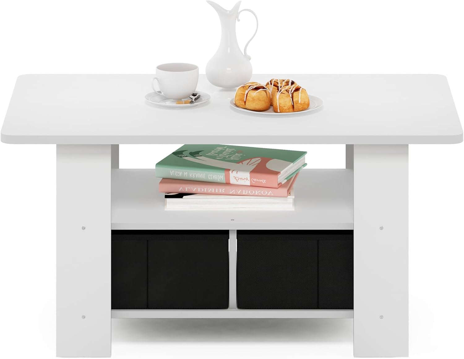 Furinno Andrey Coffee Table, White/Black
