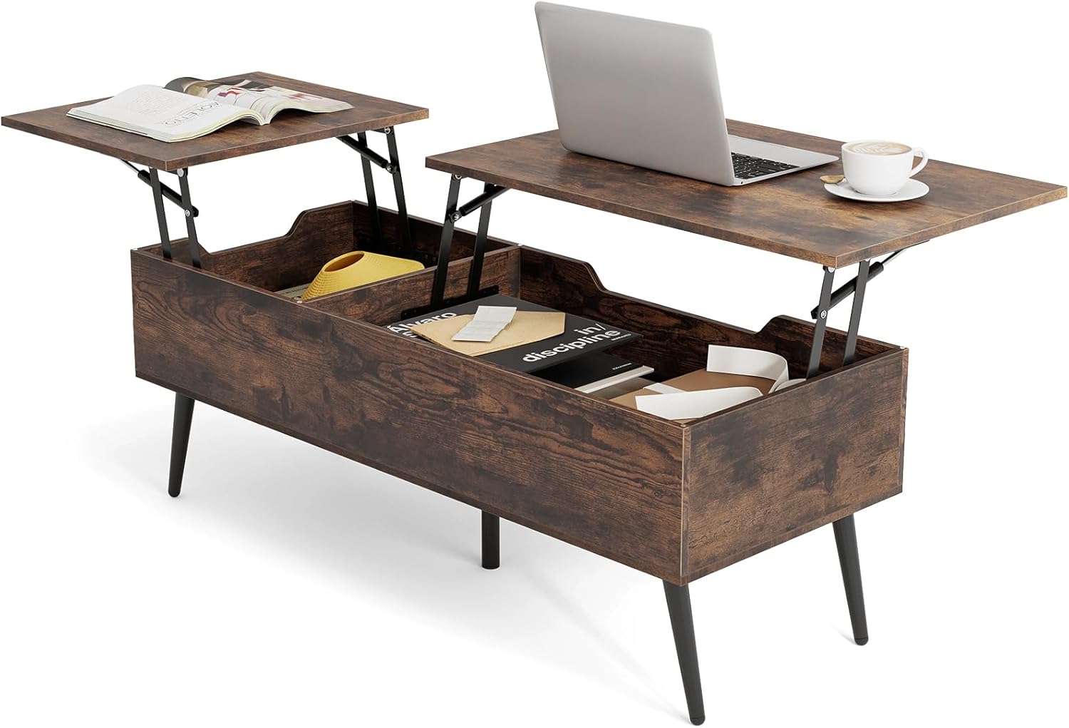 Costway Lift-Top Coffee Table Black