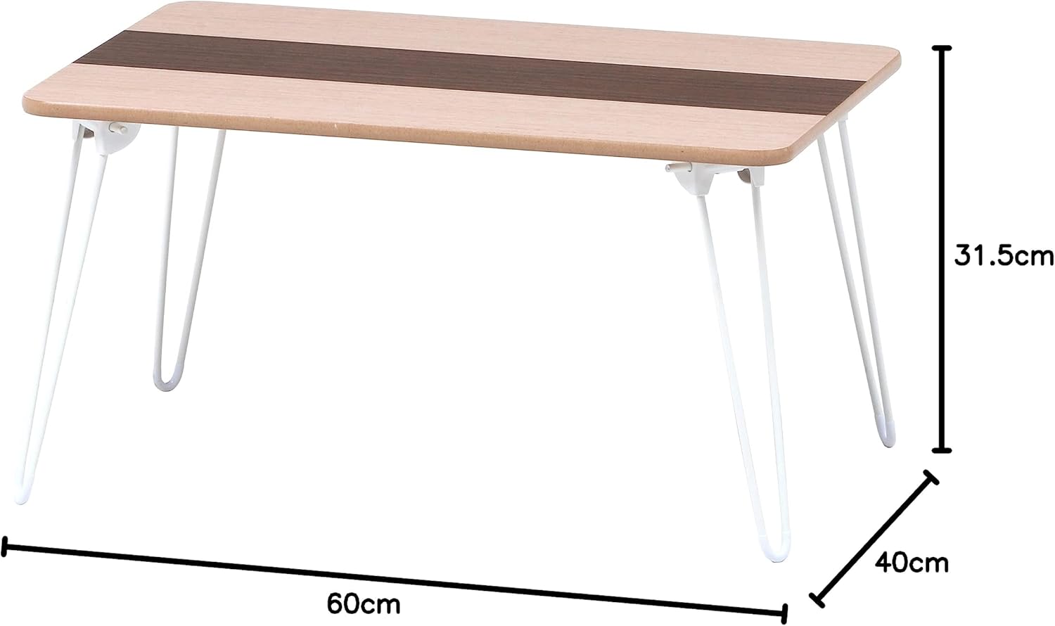 Fuji Trade Veneer Folding Low Table 60 cm Brown