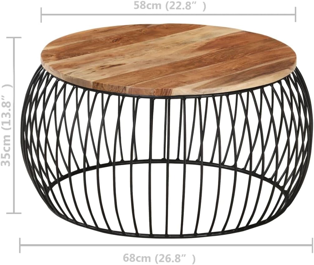 Round Acacia Wood Coffee Table Ø68 cm