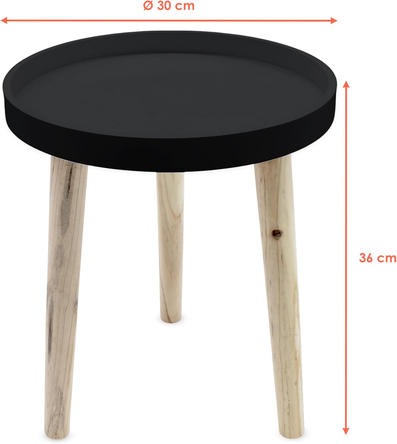 Decorative Wooden Side Table 36×30 cm Grey