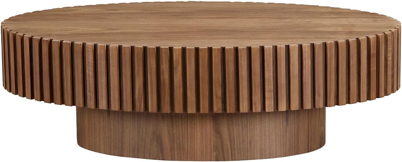 Oval Walnut Coffee Table 43.7in