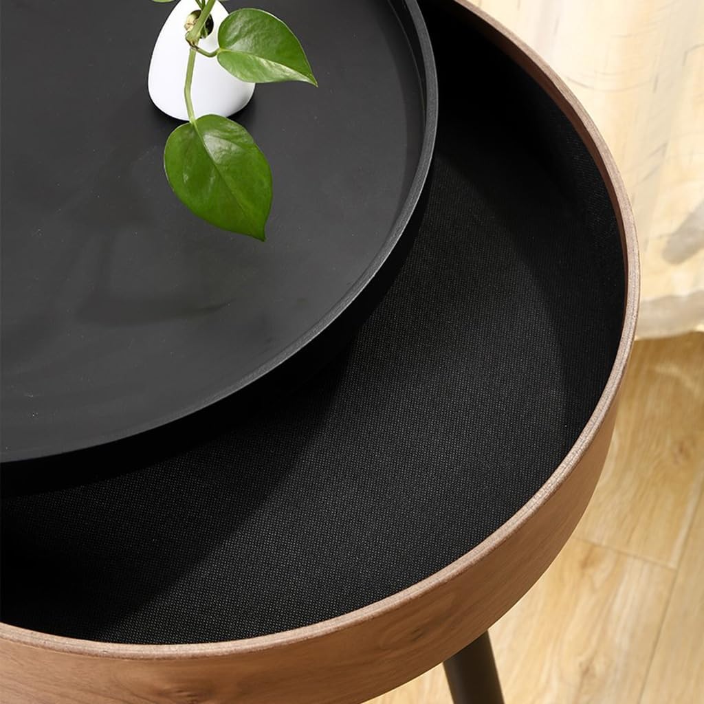 Bark Barrel End Table with Steel Legs