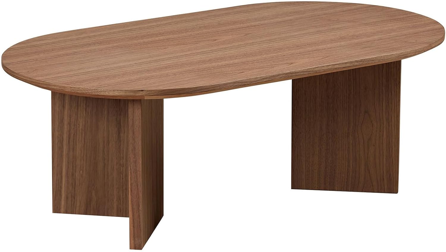 Modern Oval MDF Coffee Table Walnut 100 cm