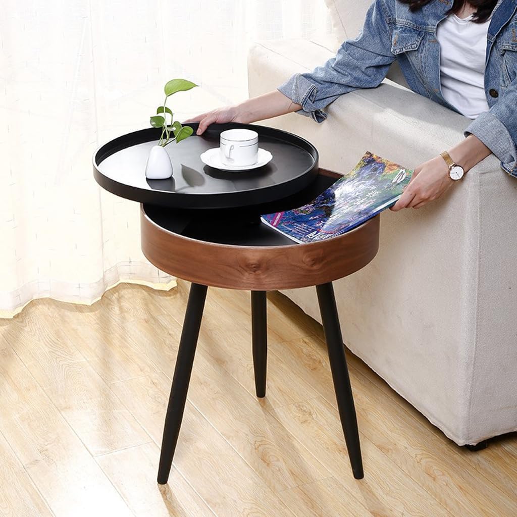 Bark Barrel End Table with Steel Legs