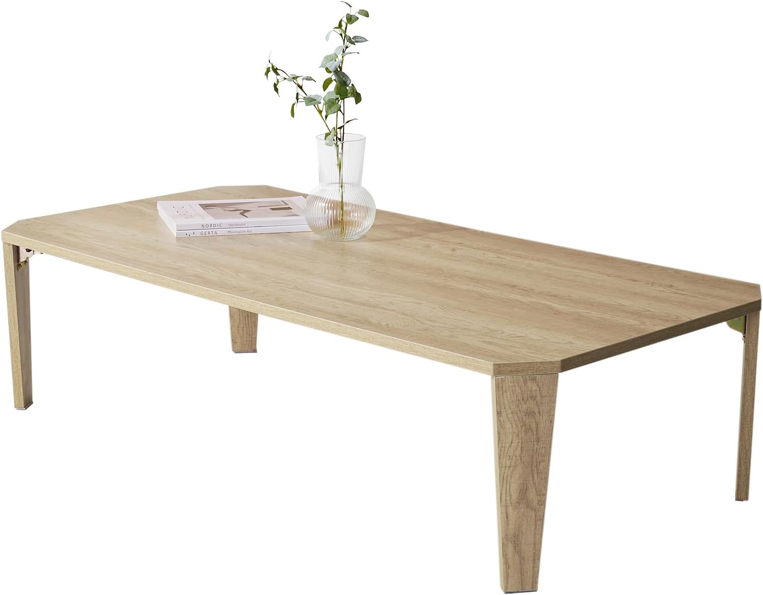 Hagihara MT-6860BR Foldable Low Table Brown 75×32 cm