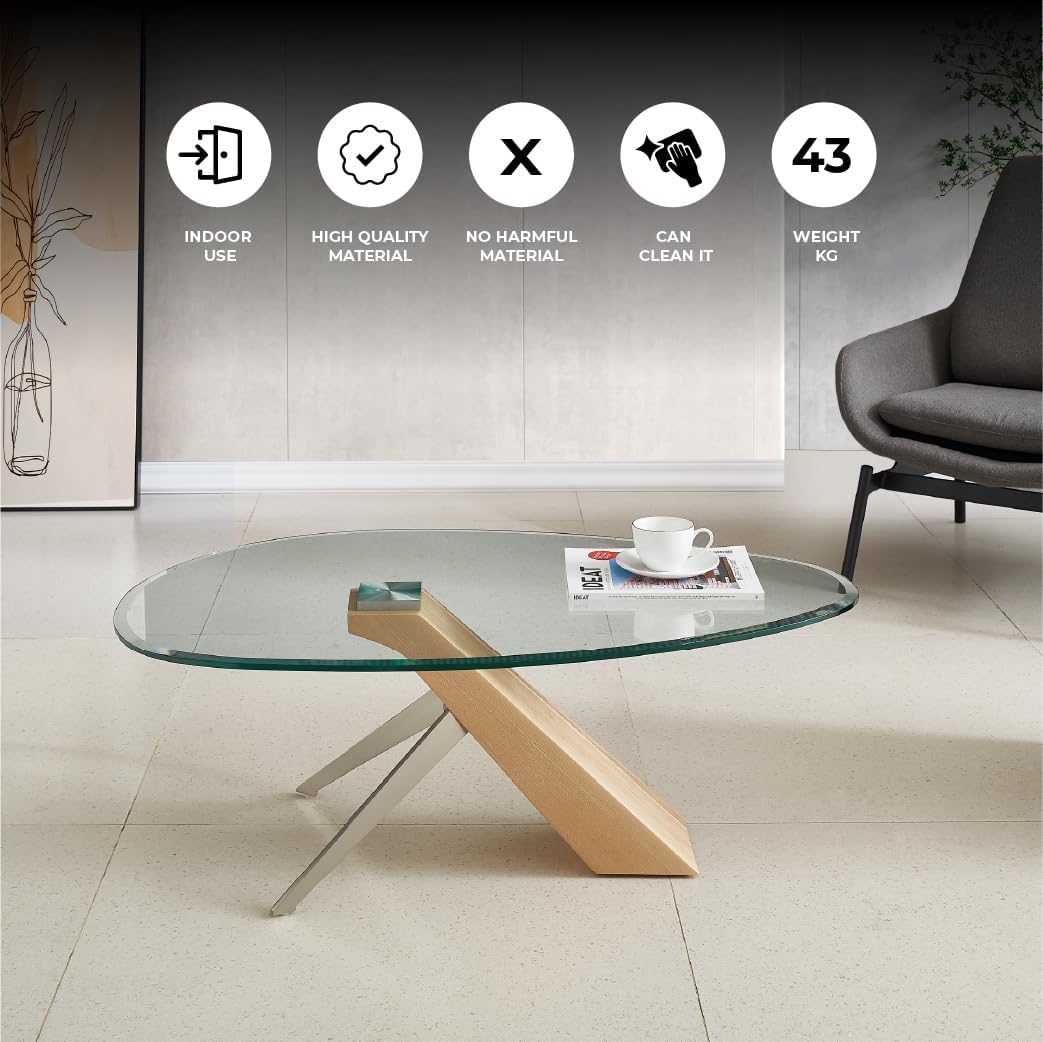 Marco Furniture Gucci Round Glass Coffee Table Walnut