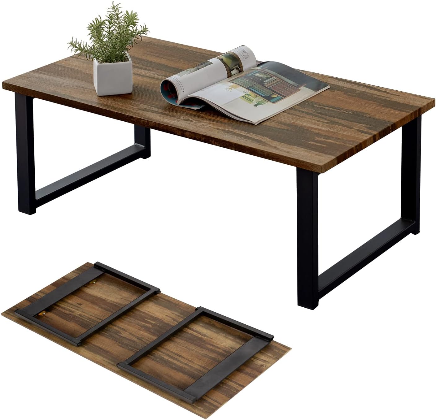 Hagihara LT-4396WH Folding Low Table 90×? cm White