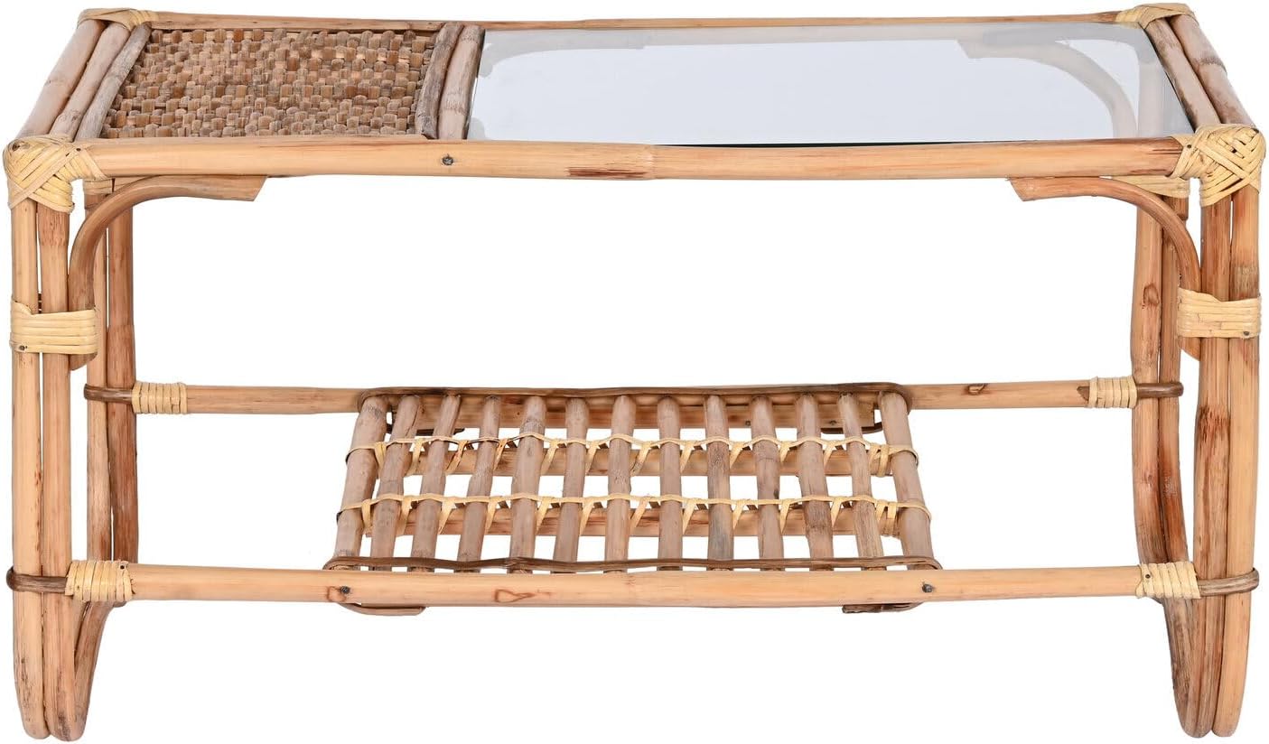 Mesa Centro Ratan Bamboo 76 x 46 x 40 cm Natural