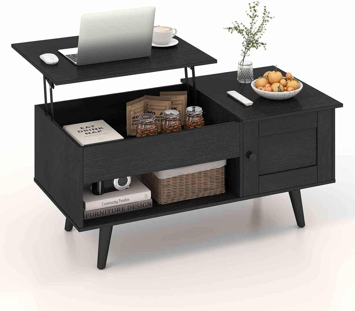Costway Lift-Top Coffee Table Black