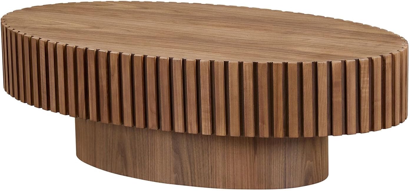 Oval Walnut Coffee Table 43.7in