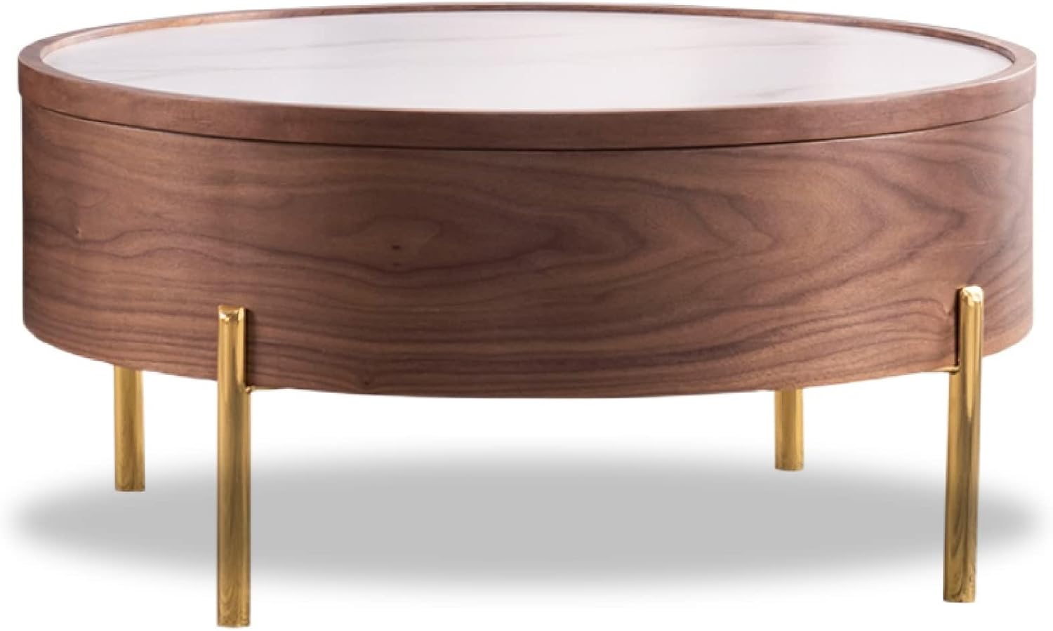 White Round Smart Coffee Table 80cm