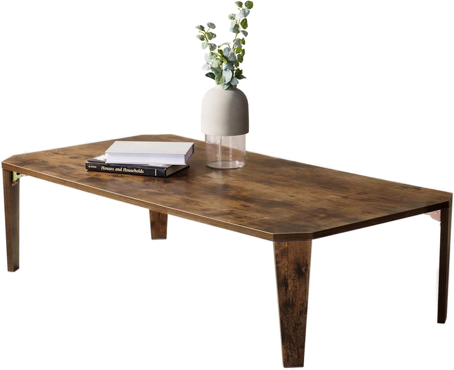 Hagihara MT-6860BR Foldable Low Table Brown 75×32 cm