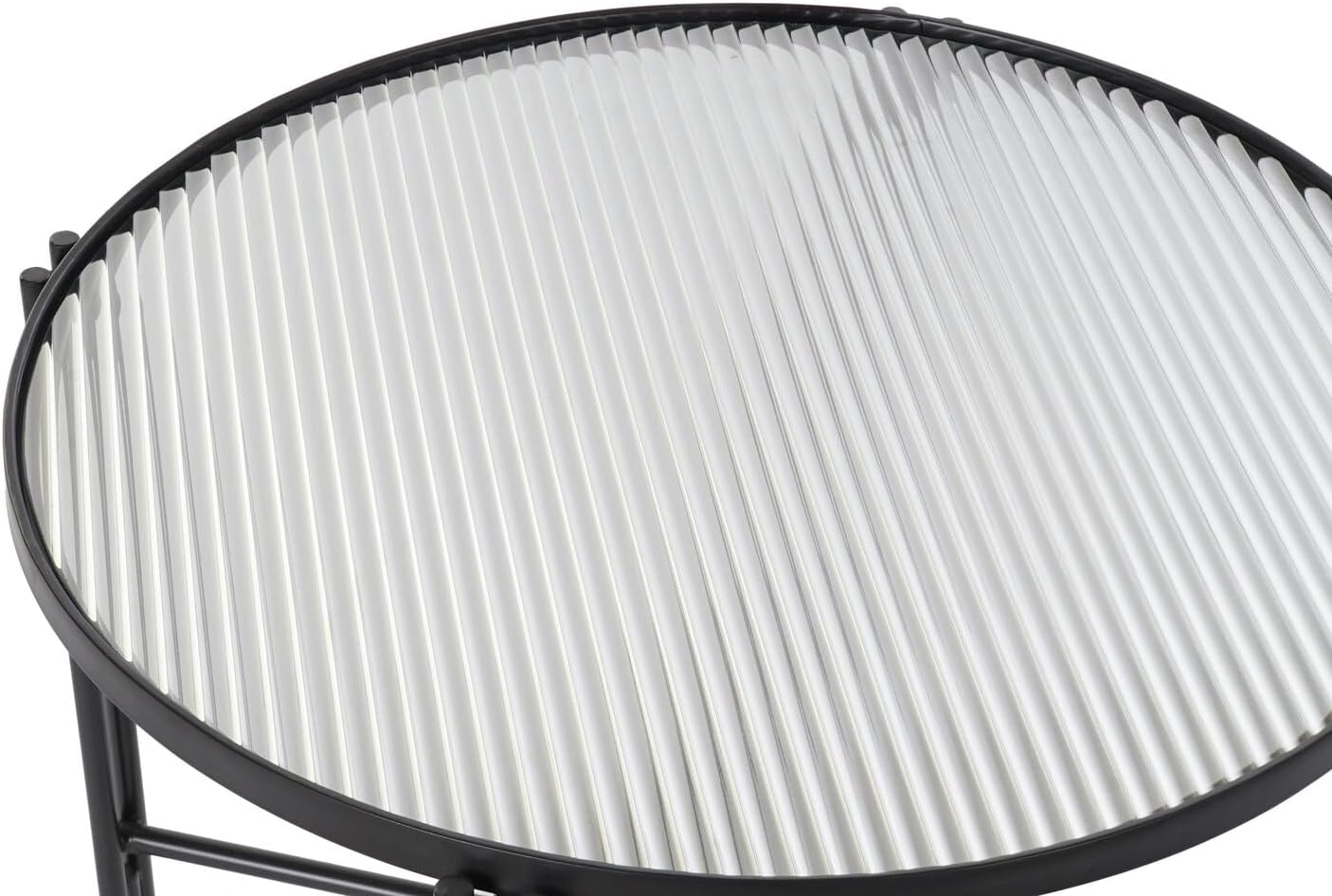 Mesa Centro Metal Crystal 63 x 63 x 46 cm Black