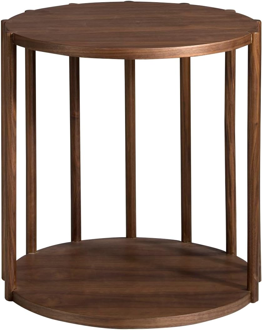 Mesa rincón de Madera chapada en nogal.