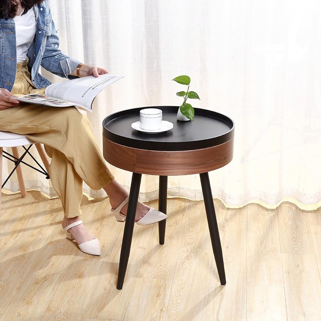 Bark Barrel End Table with Steel Legs