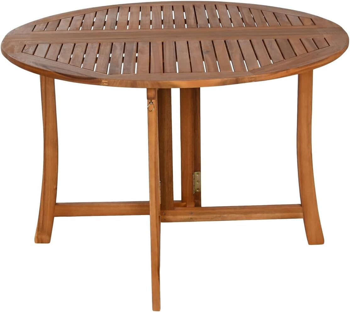 Mesa Redonda Comedor Acacia 110 x 110 x 74 cm PLEGABLE