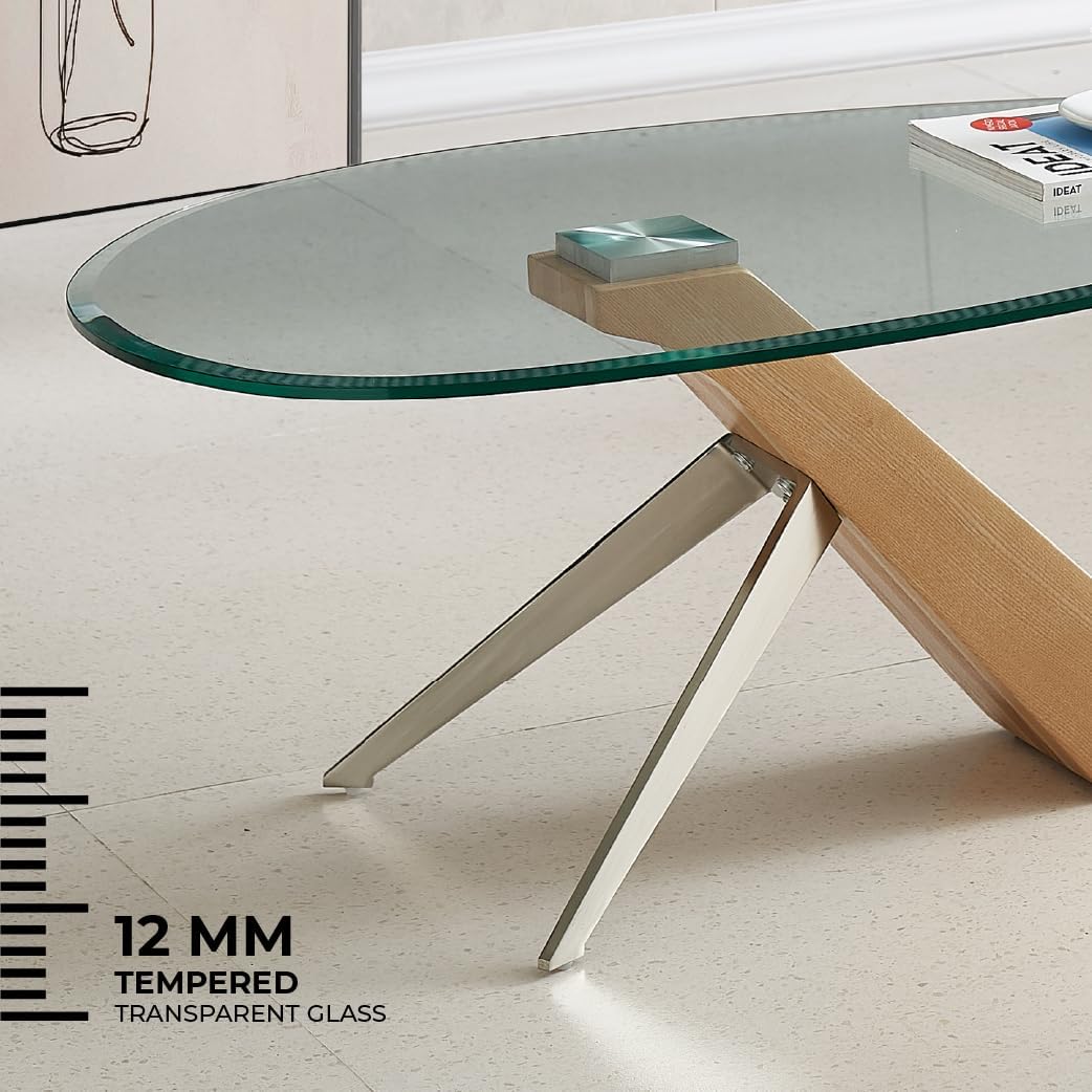 Marco Furniture Gucci Round Glass Coffee Table Walnut