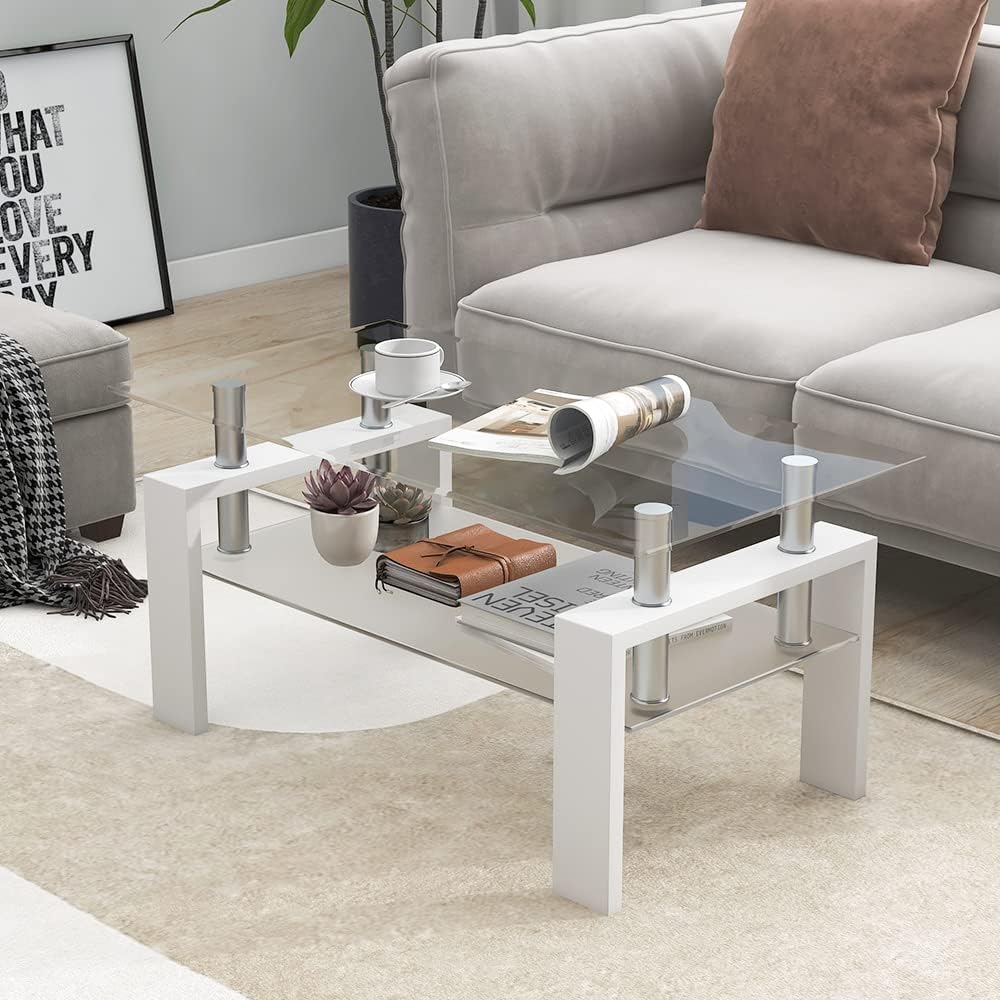 OSJ Glass Coffee Table 88 cm