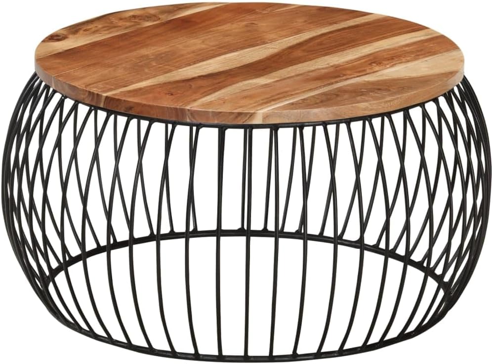 Round Acacia Wood Coffee Table Ø68 cm